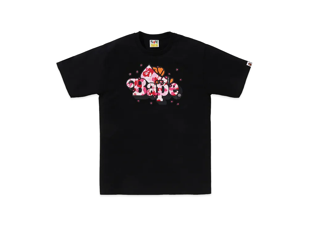 A BATHING APE Kids ABC Sakura Camo Milo On Bape Tee "Black"