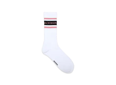 WACKO MARIA Logo Jacquard Socks "White/Pink"