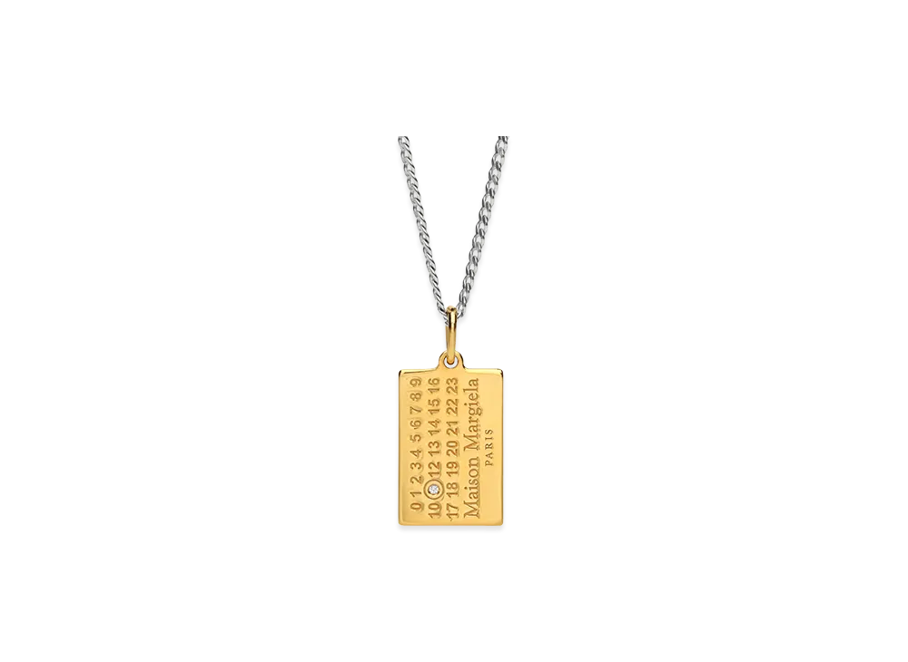 Maison Margiela Numbering Twisted Diamond Pendant Necklace "Gold"