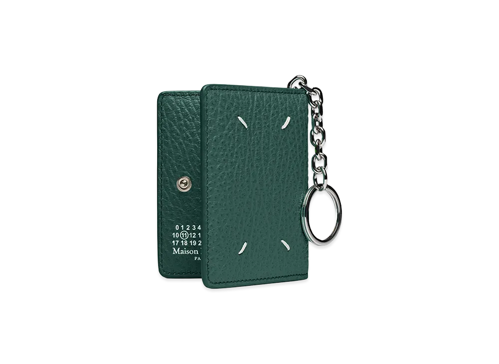 Maison Margiela 4-Stitch Card Holder with Keyring "Green"