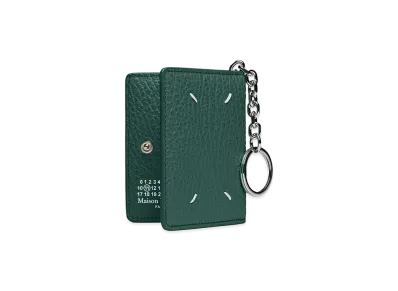 Maison Margiela 4-Stitch Card Holder with Keyring "Green"