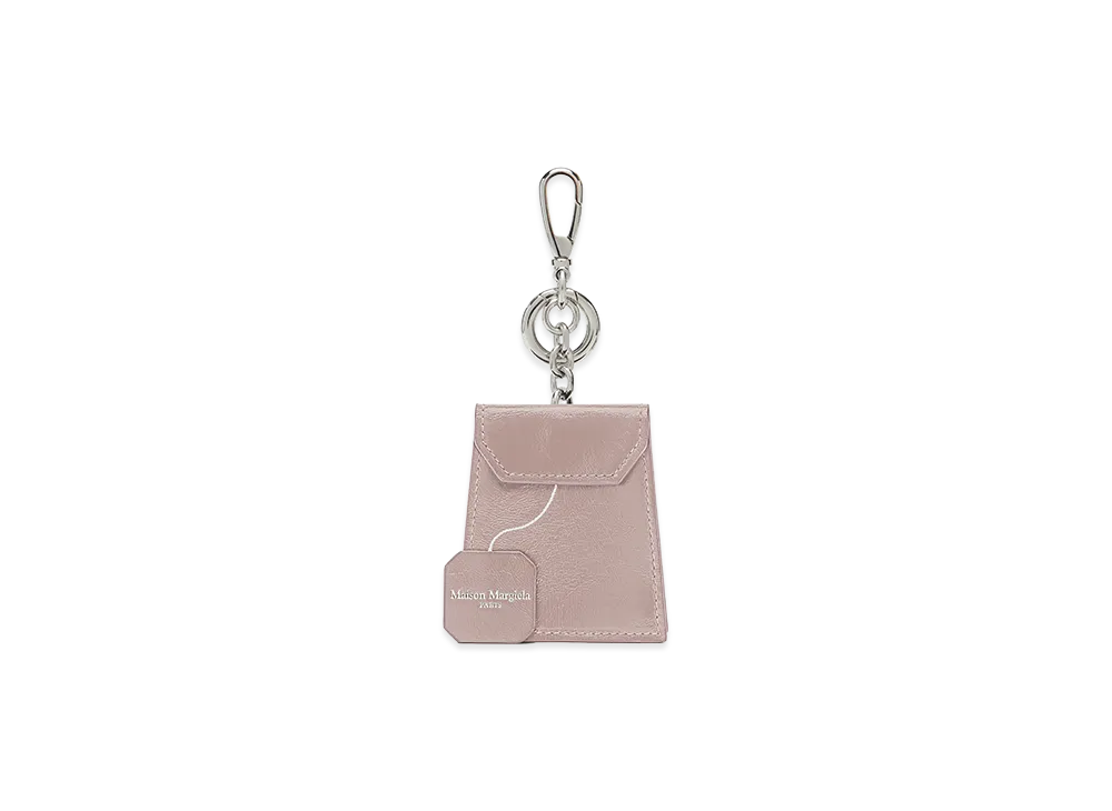 Maison Margiela 4-Stitch Leather Tea Bag Charm "Pink"