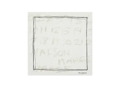 Maison Margiela Numbering Silk Scarf "Pearl Gray"
