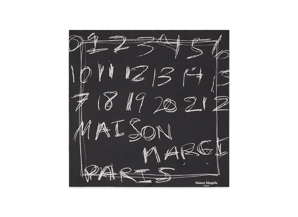 Maison Margiela Numbering Silk Scarf "Black"