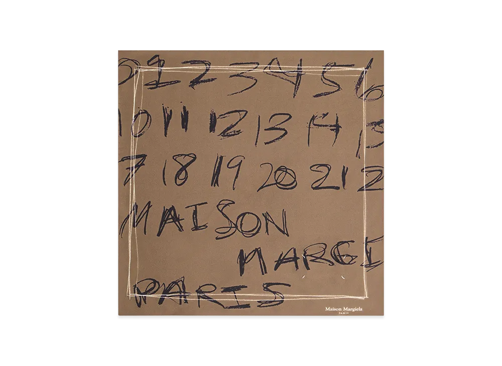 Maison Margiela Numbering Silk Scarf "Brown"