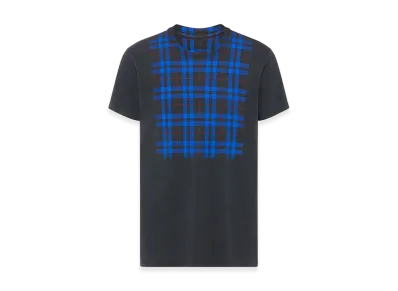 Maison Margiela Check Panel Cotton T-Shirt "Derby Gray"