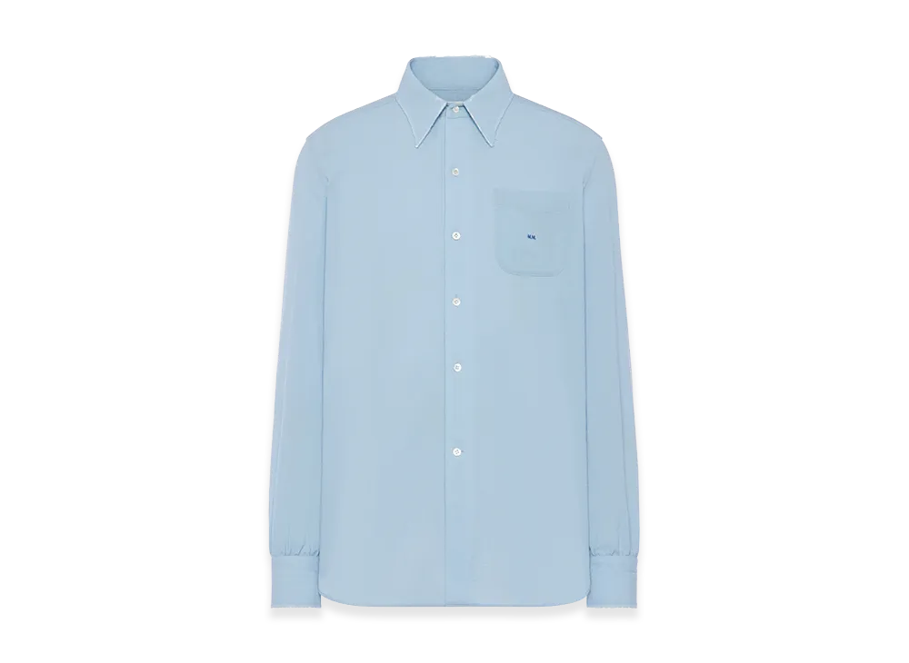 Maison Margiela Virgin Wool Long Sleeve Shirt "Light Blue"
