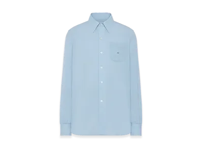 Maison Margiela Virgin Wool Long Sleeve Shirt "Light Blue"