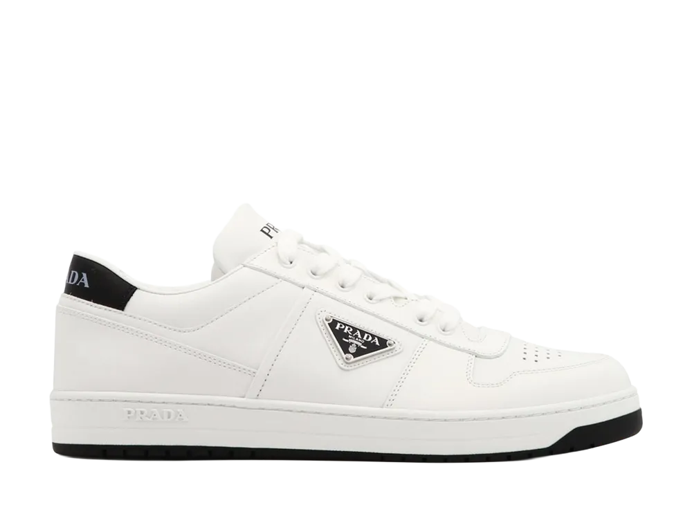 PRADA Downtown Leather Sneakers "White"