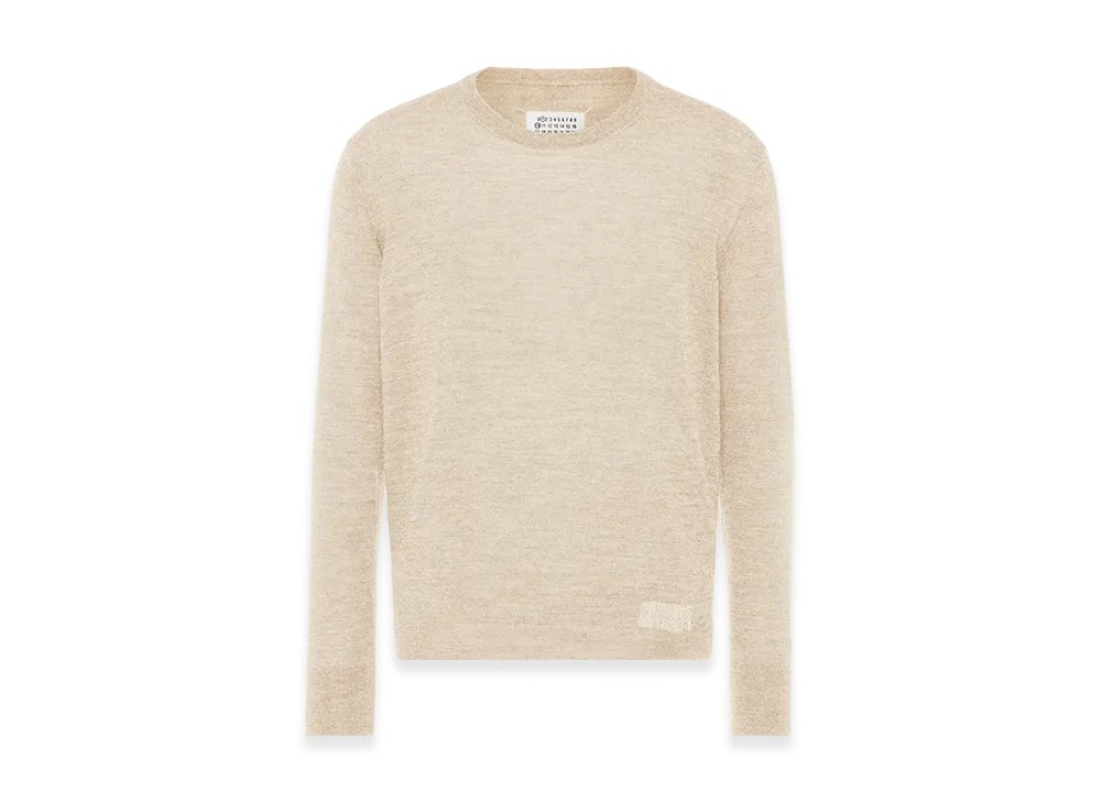 Maison Margiela Wool Blend Patch Sweater "Pink Beige"