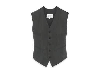 Maison Margiela Cotton Silk Gilet "Dark Gray"
