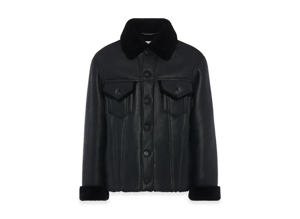 Maison Margiela Waxed Shearling Jacket "Black"