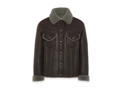 Maison Margiela Waxed Shearling Jacket "Brown"