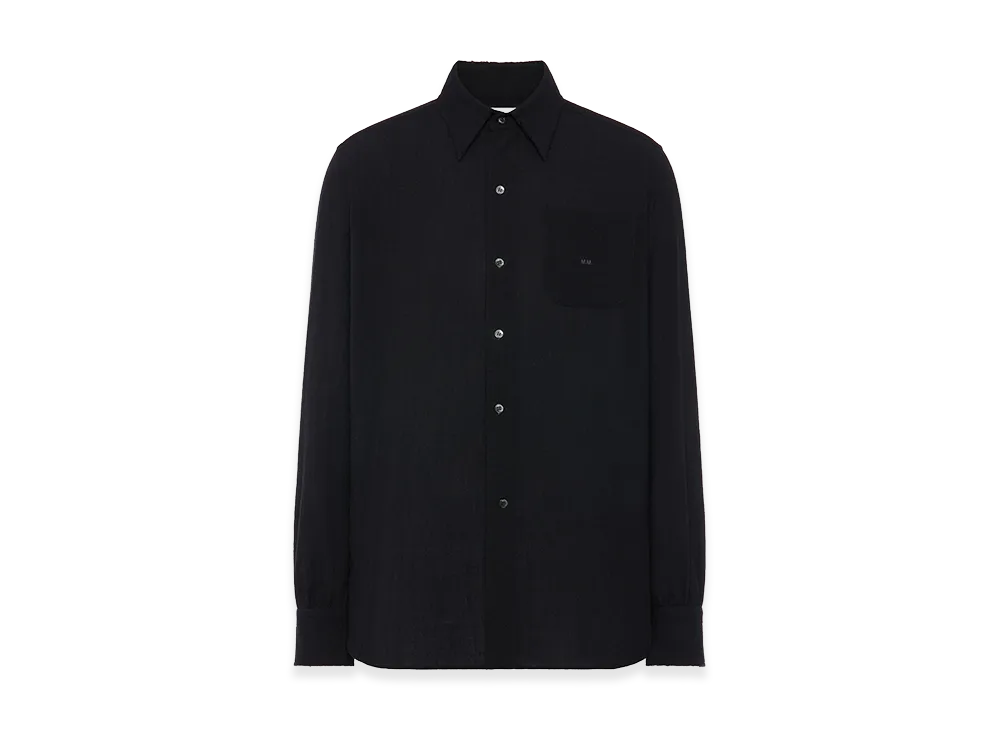 Maison Margiela Virgin Wool Long Sleeve Shirt "Black"