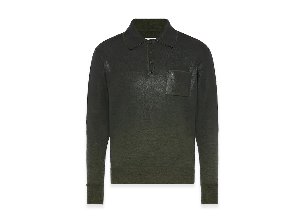 Maison Margiela Wool Blend Polo Shirt "Green"