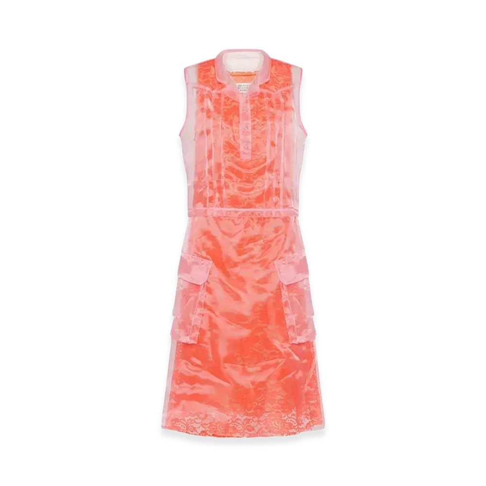 Maison Margiela Sheer Tea Dress "Pink/Orange"