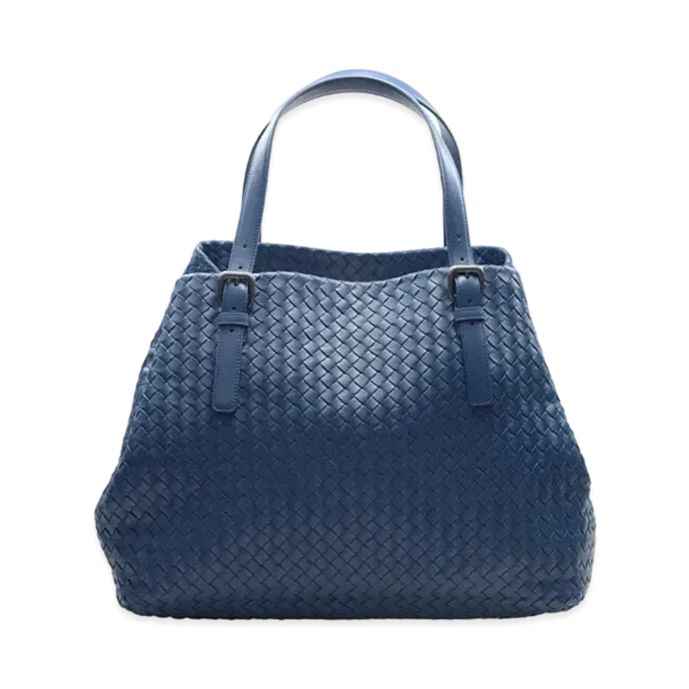 Bottega Veneta Lambskin Hand Bag "Blue"