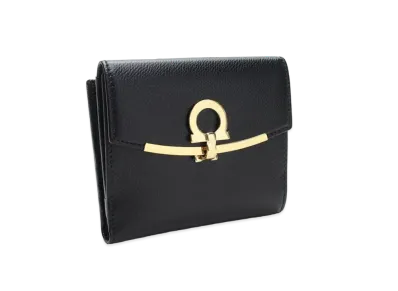 Salvatore Ferragamo Gancini French Wallet "Black"