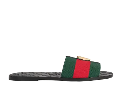 GUCCI Riviera Slide Sandal "Green/Red"