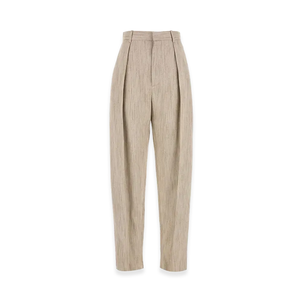 Bottega Veneta Women's Melange Viscosa Blend Pant "Beige"