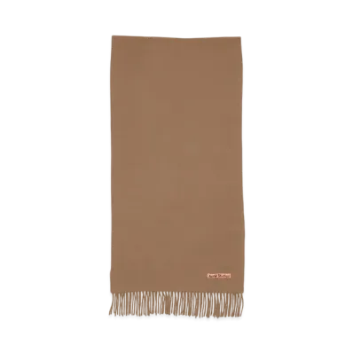 Acne Studios Fringed Wool Scarf - Narrow "Caramel Brown"