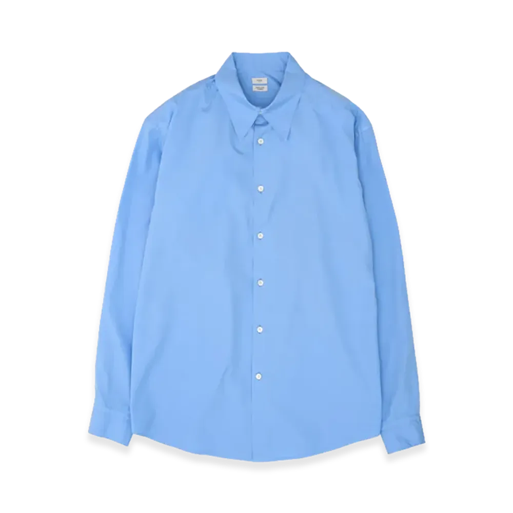 YOKE Suvin Gold Cotton Poplin Loose Fit Shirt "Saxe"