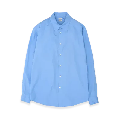 YOKE Suvin Gold Cotton Poplin Loose Fit Shirt "Saxe"