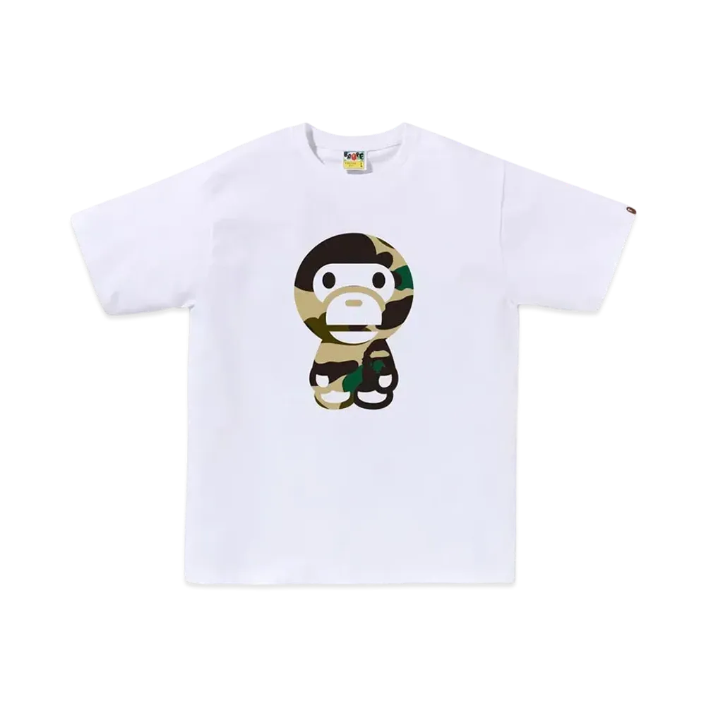 A BATHING APE Giant 1St Camo Big Baby Milo Tee "White/Yellow"