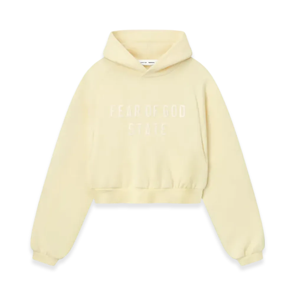 FEAR OF GOD ESSENTIALS Women's Modern Fleece Raglan Hoodie "Garden Yellow"