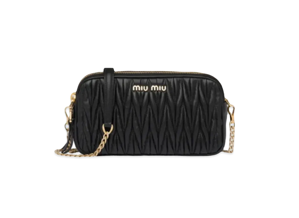 MIU MIU Materasse Leather Mini Bag "Black"