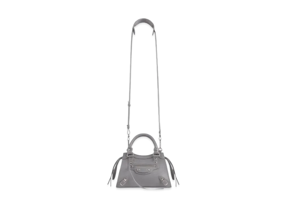 バレンシアガ グレー＆ネオクラシック ミニ トップ ハンドル バッグ