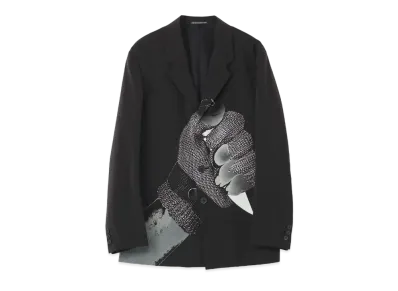 Yohji Yamamoto Pour Homme <PIECE UNIQUE> ORIGINAL PRINT 3BUTTON SINGLE PRINT JACKET "Black"