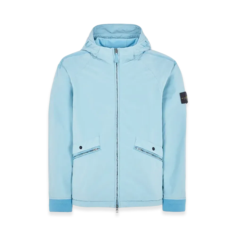 Stone Island 41631 David Light-TC with Micro Pile Fleece Hooded Jacket - 23FW "Sky Blue"