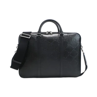 GUCCI 2way Briefcase GG Embossed "Black"