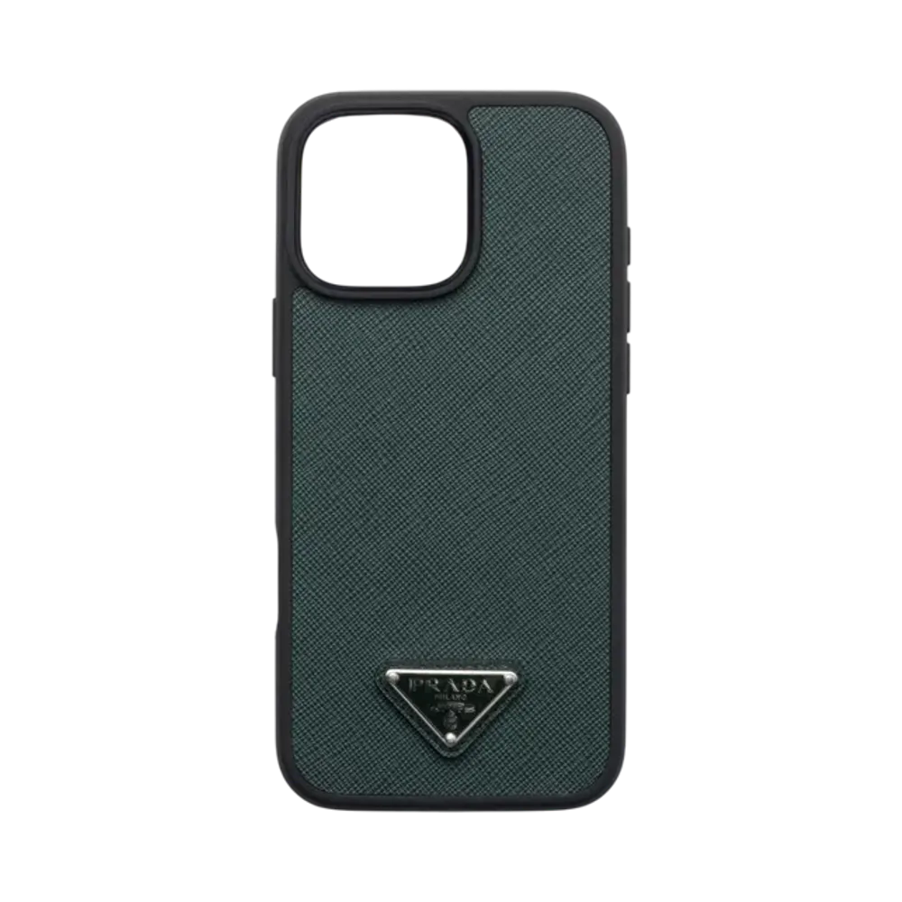 PRADA Saffiano Leather Case for iPhone 16 Pro Max "Dark Green"