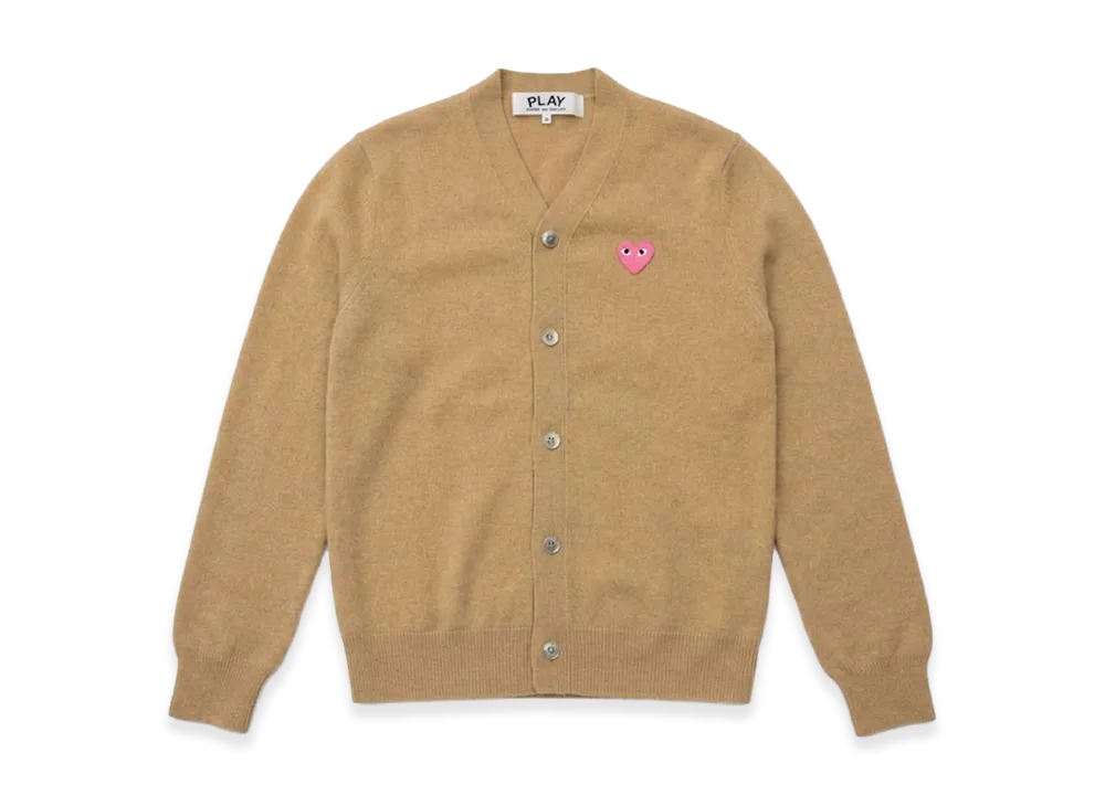 PLAY COMME des GARCONS V-Neck Cardigan "Beige"