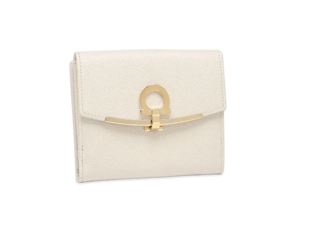 Salvatore Ferragamo Gancini French Wallet "Bone"