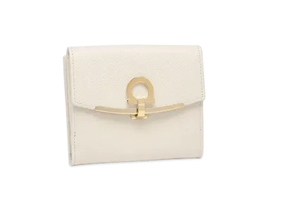 Salvatore Ferragamo Gancini French Wallet "Bone"