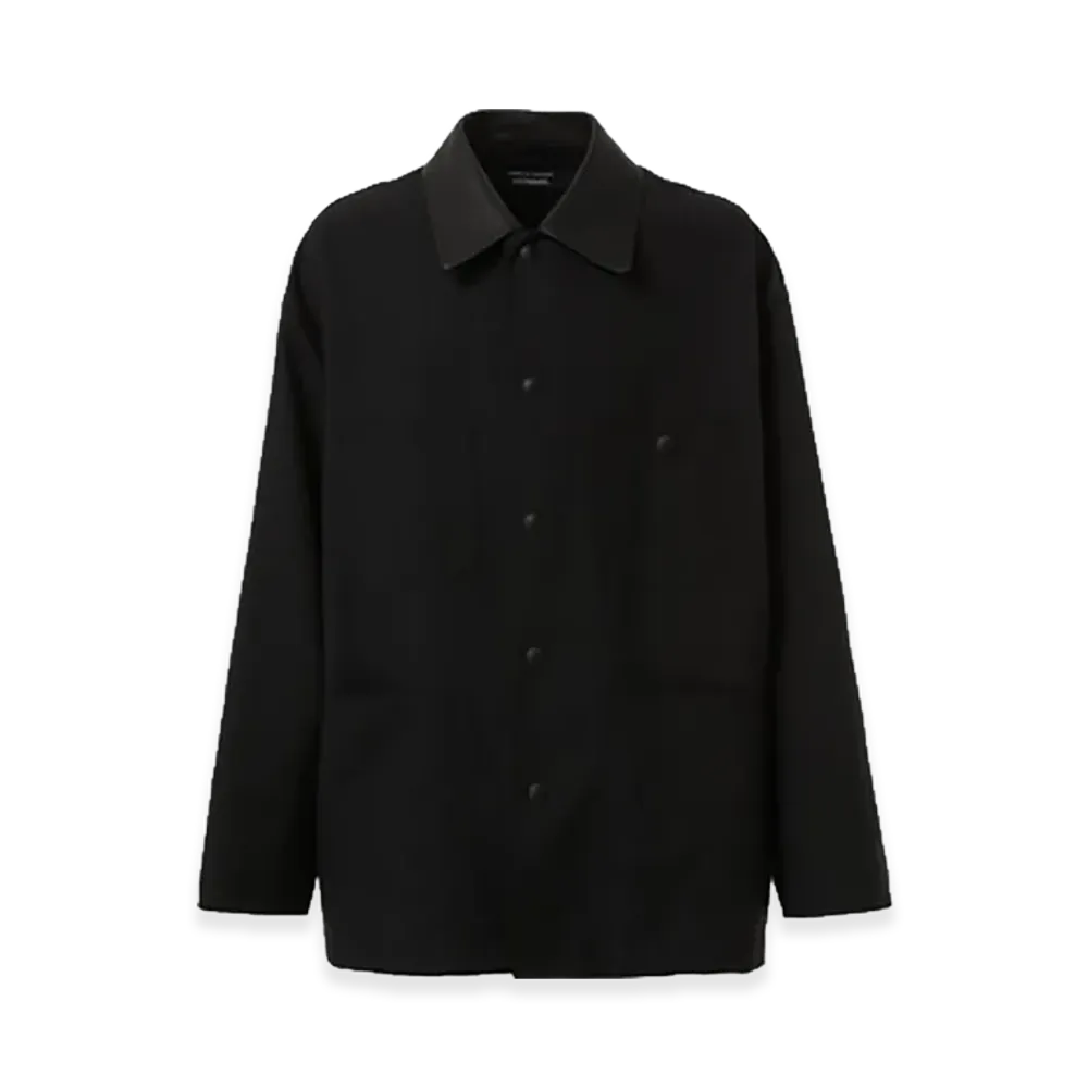 COMME des GARCONS HOMME Leather Collar Coverall Jacket "Black"