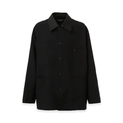 COMME des GARCONS HOMME Leather Collar Coverall Jacket "Black"