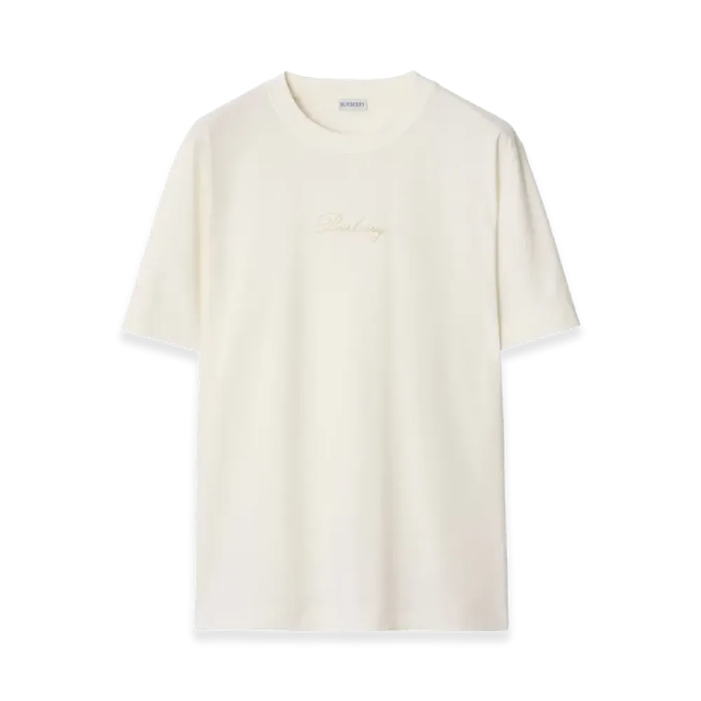Burberry T-Shirt With Embroidered Burberry Logo "White"
