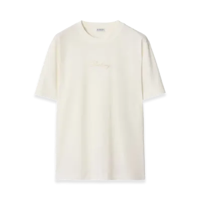 Burberry T-Shirt With Embroidered Burberry Logo "White"