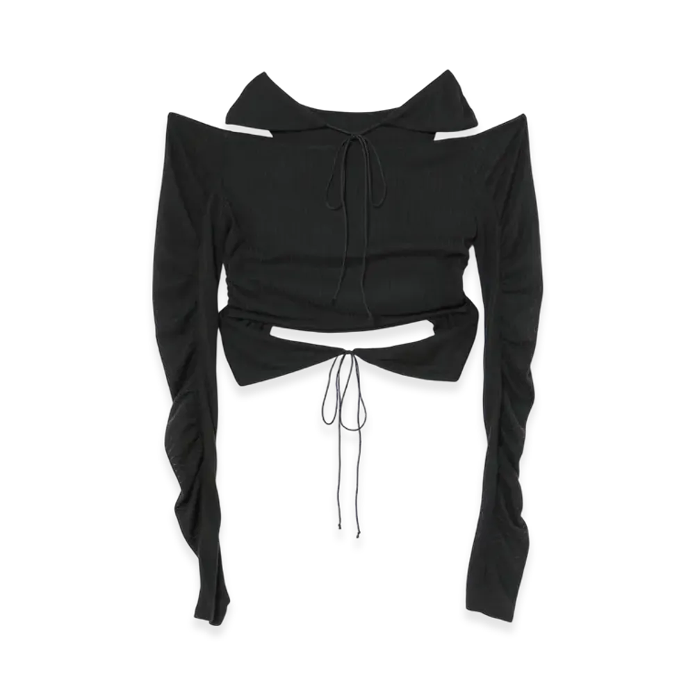 THEREDTHREAD G Tech Sheer Tops "Dark Gray"