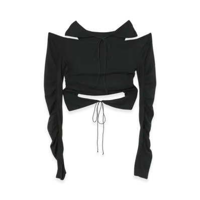 THEREDTHREAD G Tech Sheer Tops "Dark Gray"