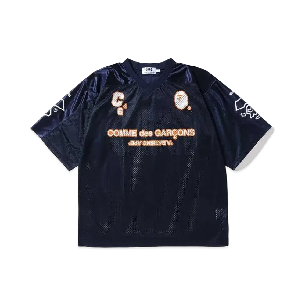 A BATHING APE CDG OSAKA  FOOTBALL SHIRT "Navy"