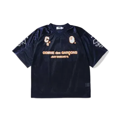 A BATHING APE CDG OSAKA FOOTBALL SHIRT "Navy"