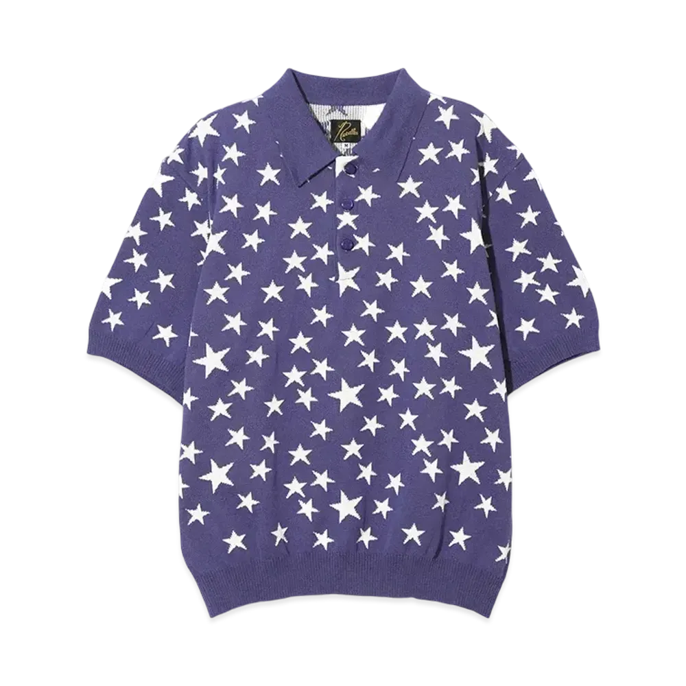 NEEDLES S/S Polo Sweater-PE/Washi Knit/Star "Purple"