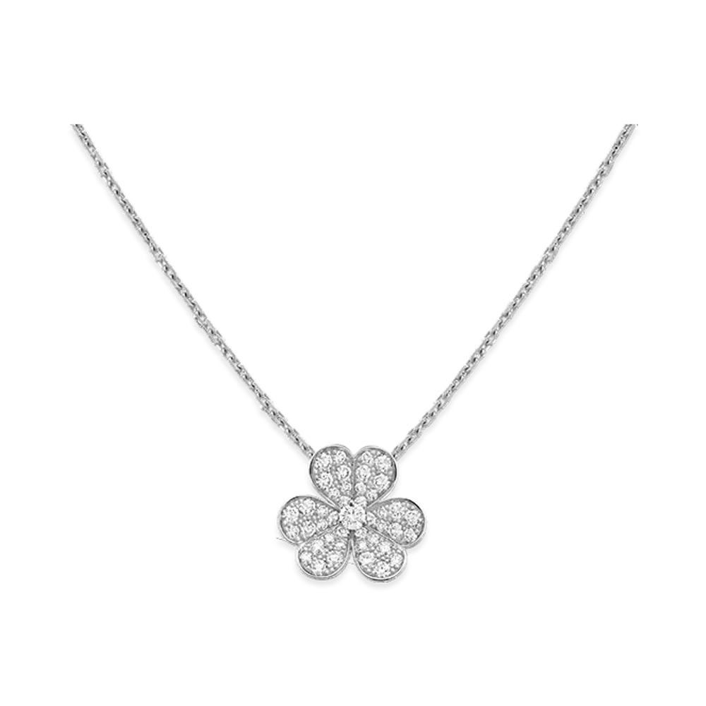 Van Cleef & Arpels Frivole pendant small model "18K White Gold/Diamond"