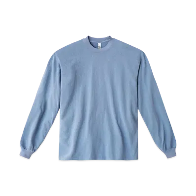 Los Angeles Apparel 6.5oz Long Sleeve Garment Dye Crew Neck T-Shirt "Clear Blue"