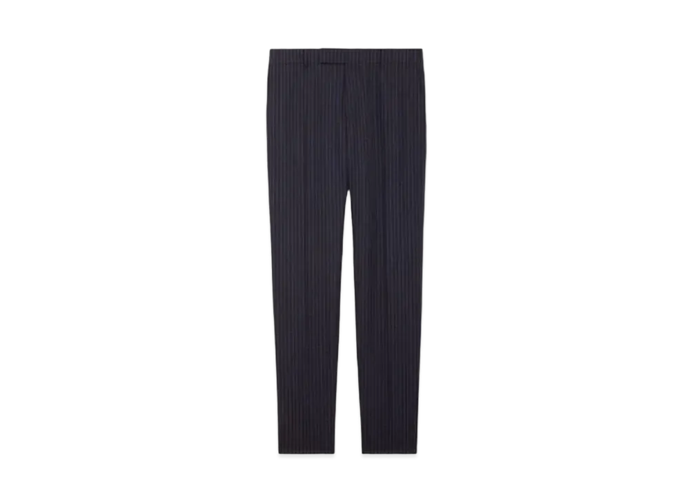 CELINE Classic Pants In Striped Wool "Navy/Chalk"